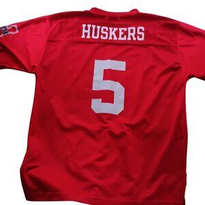 Pro Edge Nebraksa Huskers Red #5 Football Jersey Mesh Large Football Fan Gear